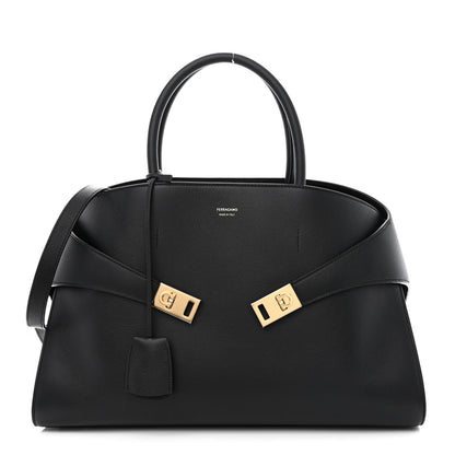 Salvatore Ferragamo Calfskin Medium Hug Bag Black 1 of 10