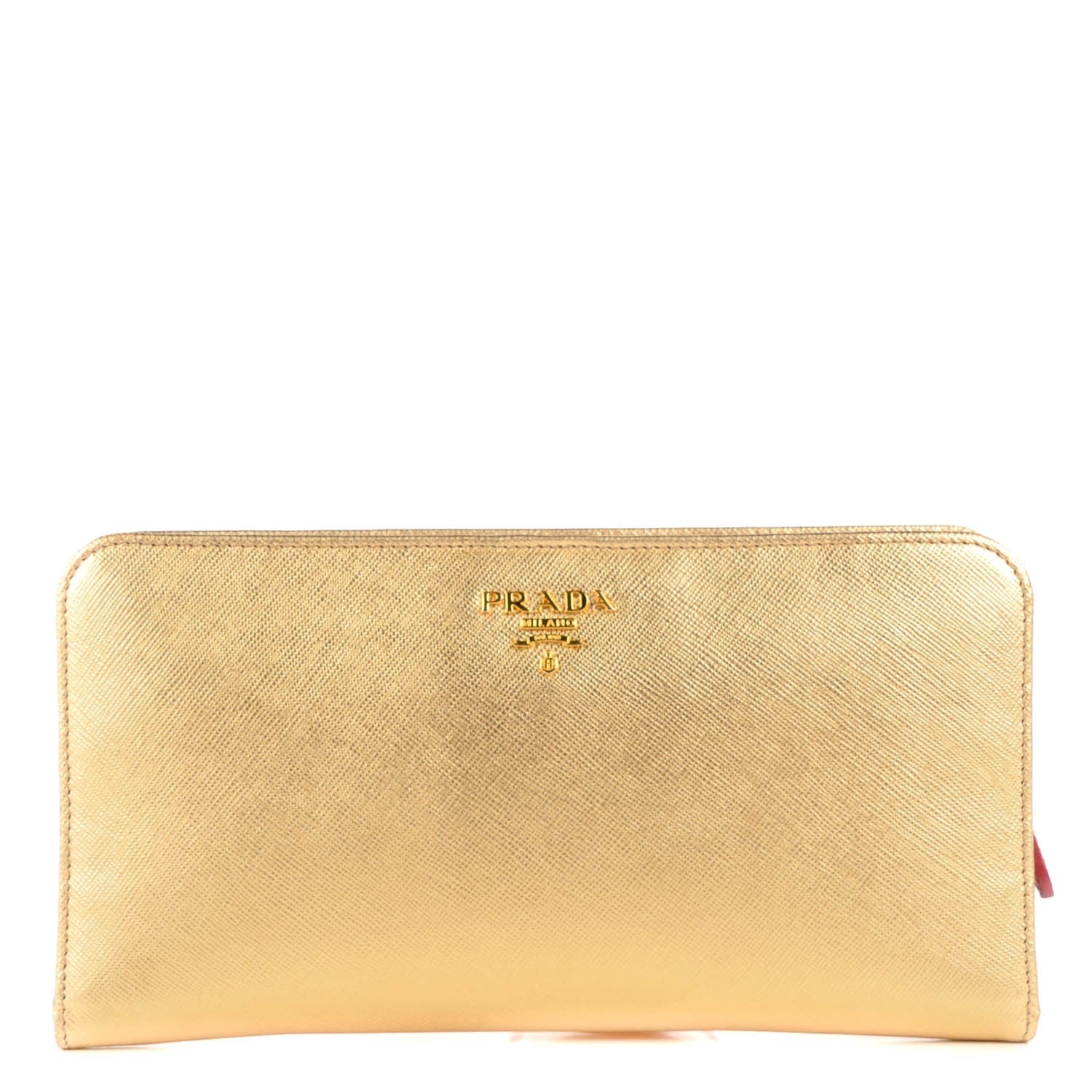 Prada Saffiano Metal Tri-Color Organizer Wallet Platino 1 of 9