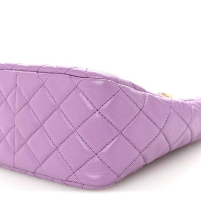 Chanel Lambskin Quilted Small Pearl Crush Hobo Purple 10 of 11