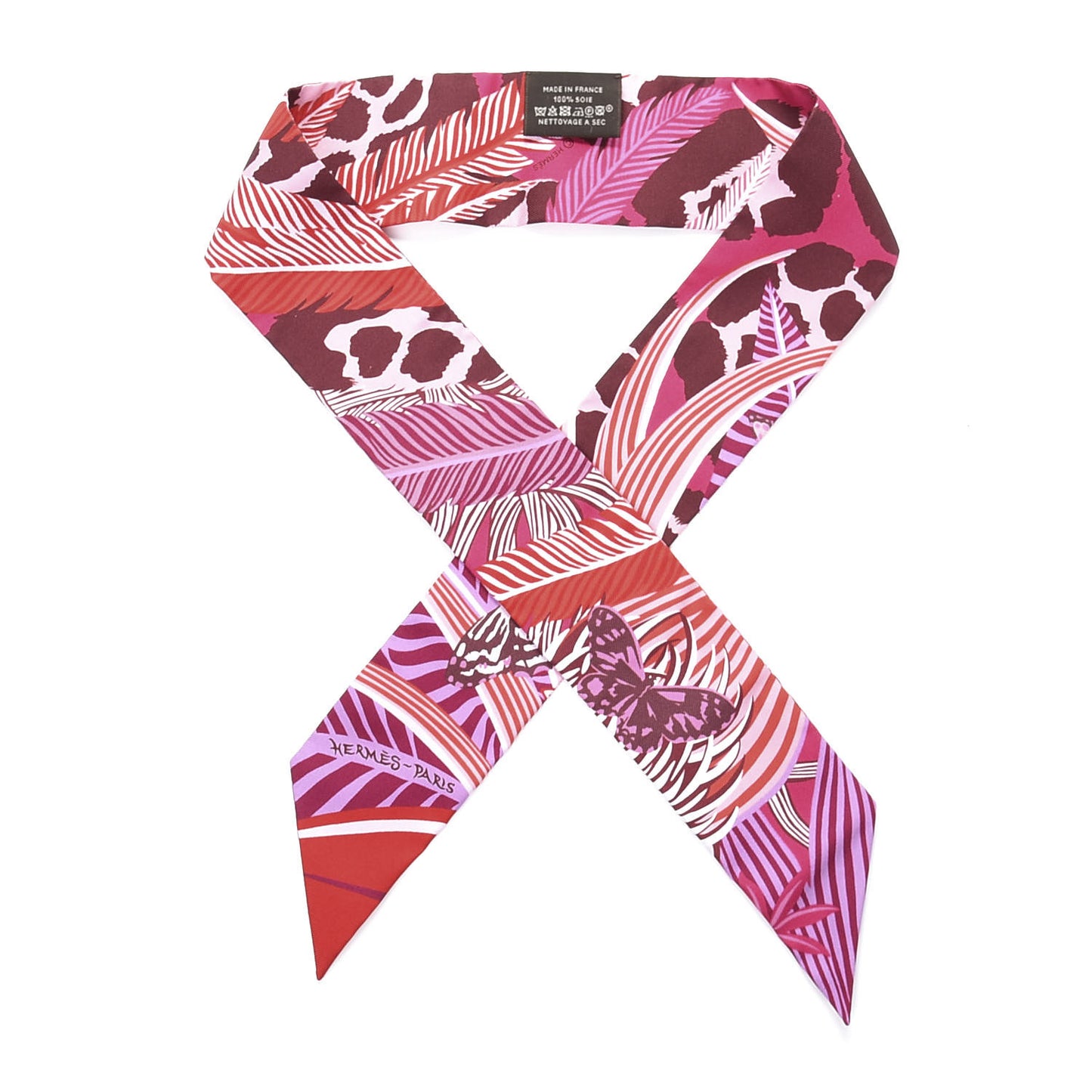 Silk Jaguar Quetzal Twilly Fuchsia Rose Bordeaux