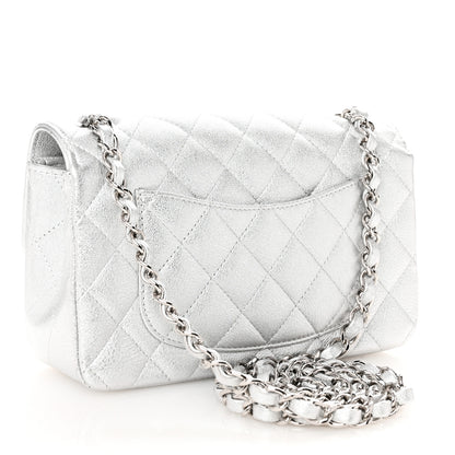Chanel Metallic Lambskin Quilted Mini Rectangular Flap Silver 3 of 10