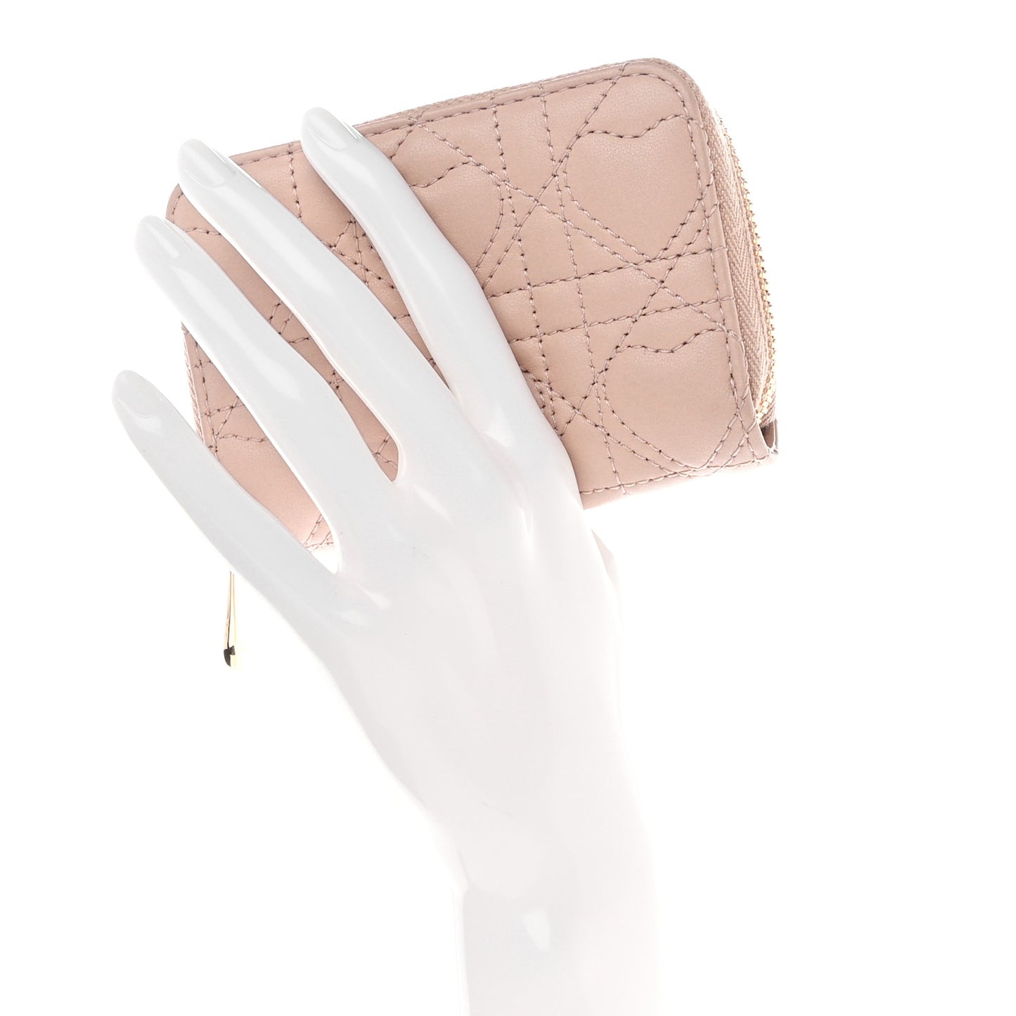 Lambskin Cannage Dioramour Small Lady Dior Voyageur Coin Purse Wallet Pink
