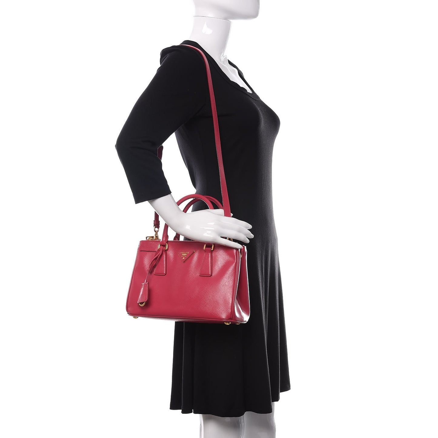 Saffiano Vernice Mini Galleria Double Zip Tote Peonia