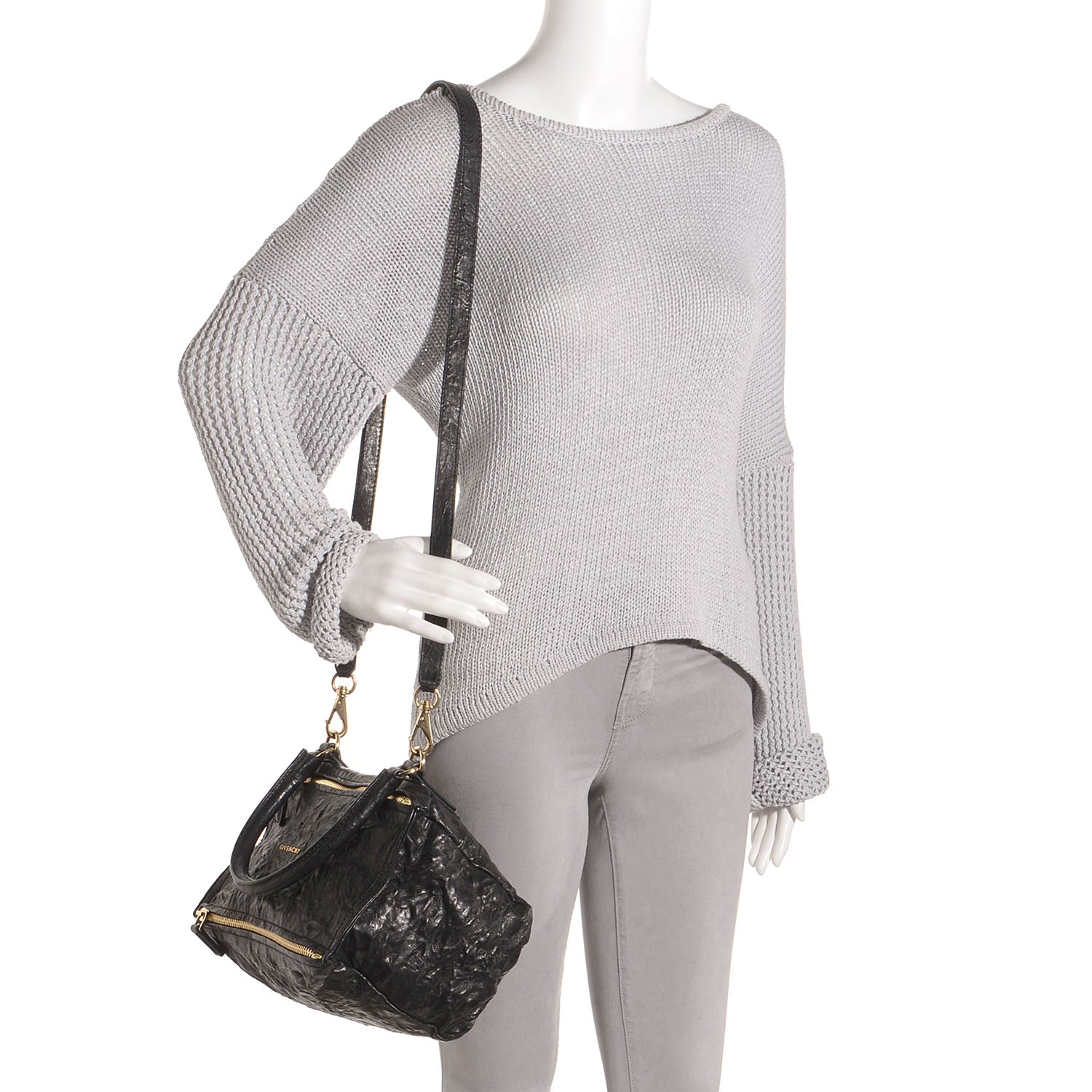 Givenchy Tumbled Sheepskin Small Pandora Black 2 of 7