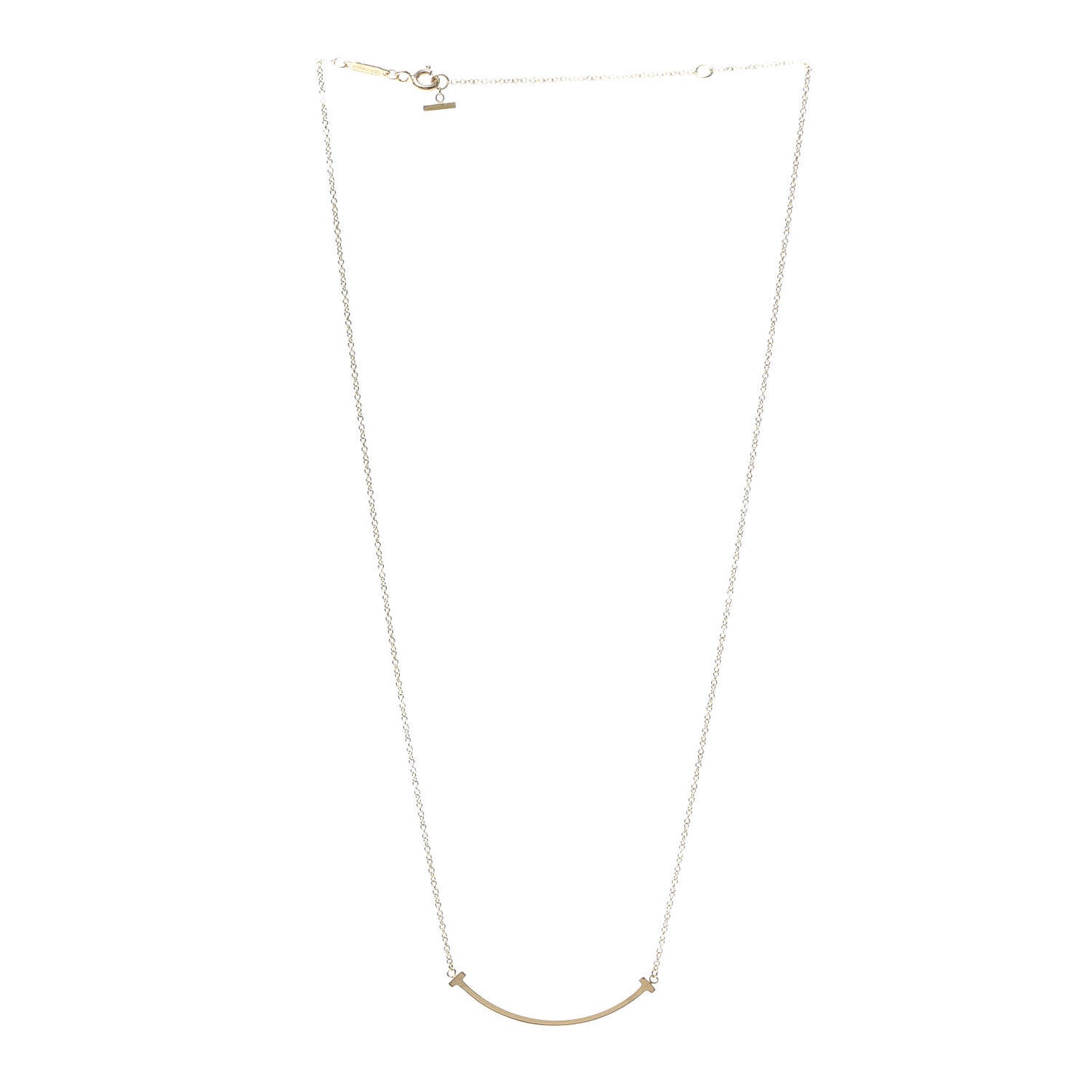 18K Yellow Gold Small T Smile Pendant Necklace