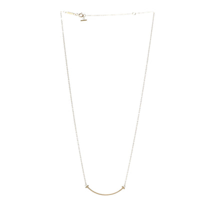 Tiffany 18K Yellow Gold Small T Smile Pendant Necklace 3 of 6