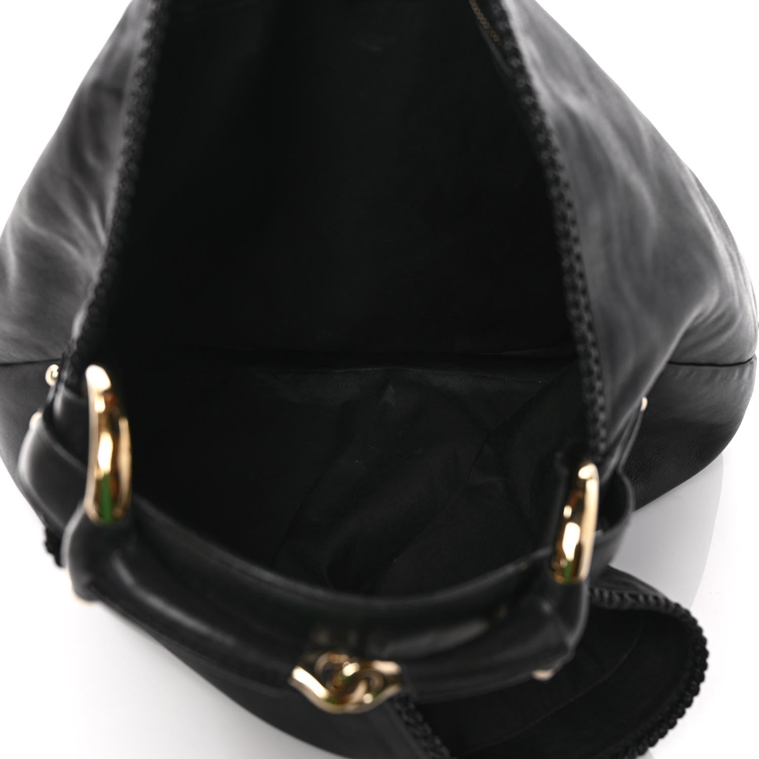 Gucci Calfskin Large Horsebit Chain Hobo Black 5 of 11