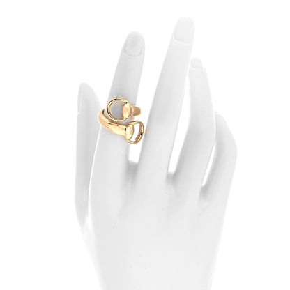 Gucci 18K Yellow Gold Horsebit Bypass Ring 52 6 2 of 5