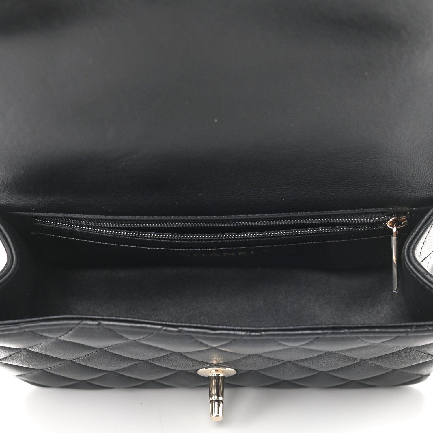 Chanel Lambskin Quilted Mini Top Handle Rectangular Flap Black 5 of 9