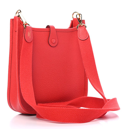 Hermes Taurillon Clemence Evelyne TPM Rouge De Coeur 2 of 4