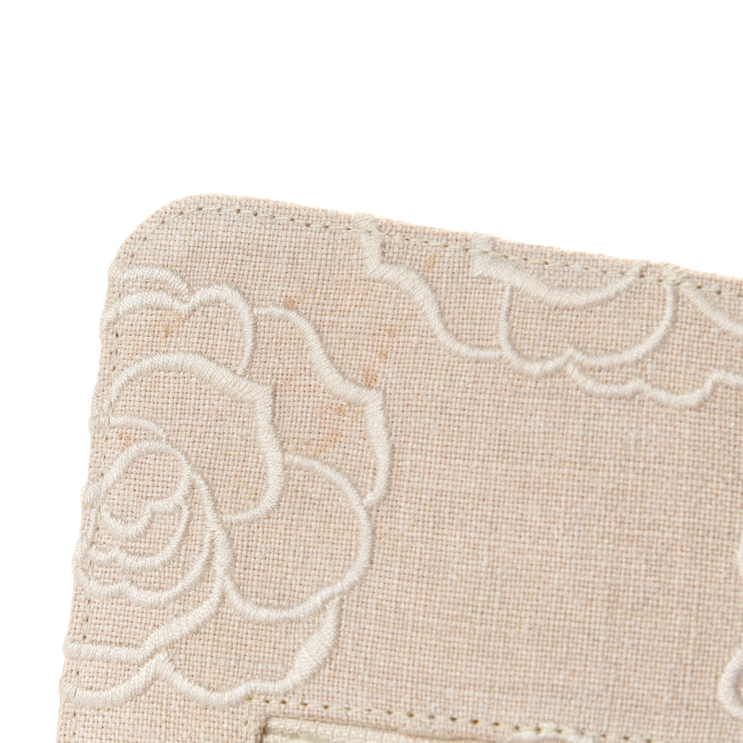 Chanel Canvas Camellia Embroidered Medium Double Flap Ivory 9 of 13