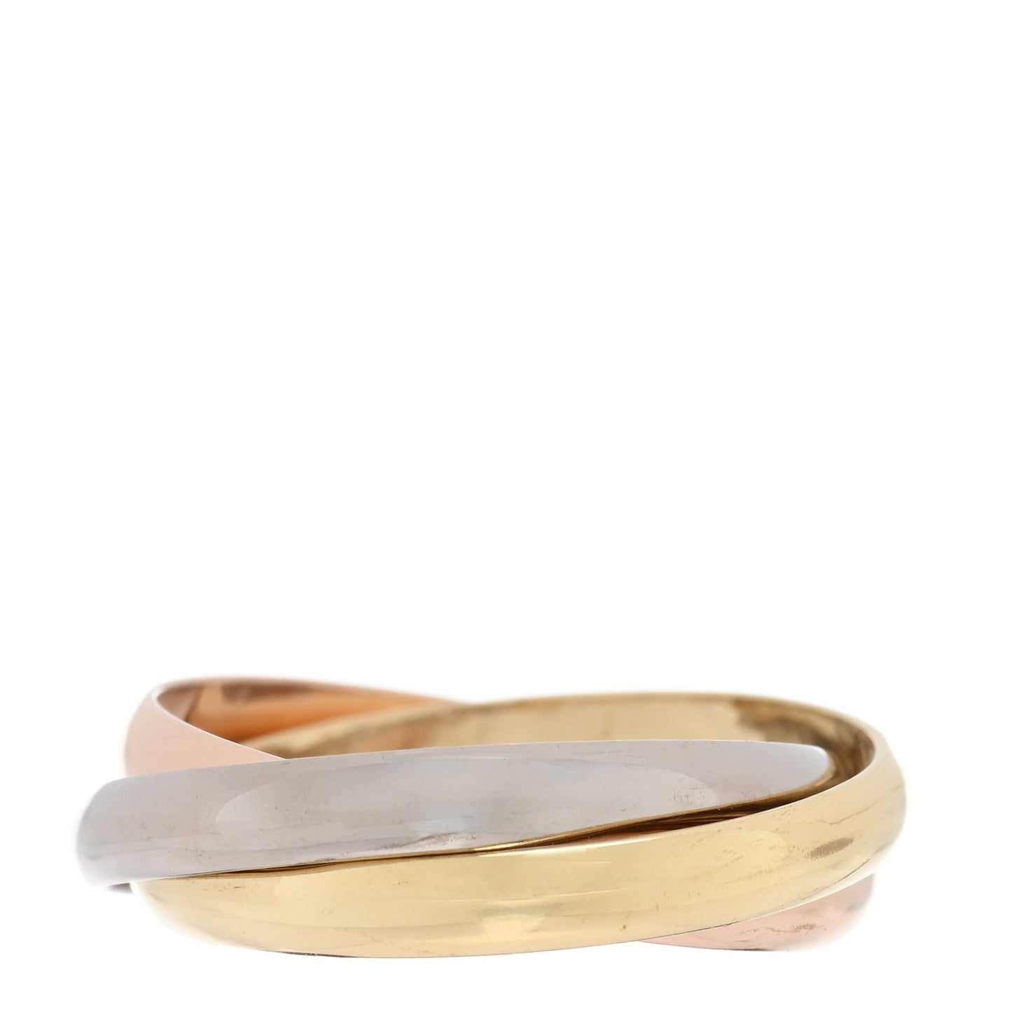 18K Pink Yellow White Gold Small Trinity Ring 55 7.25