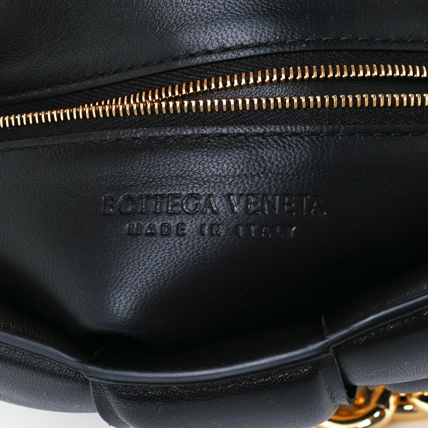 Lambskin Maxi Intreccio Padded Chain Cassette Crossbody Bag Black