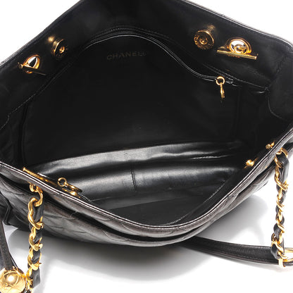 Chanel Lambskin Quilted Shopper Tote Black 7 of 8