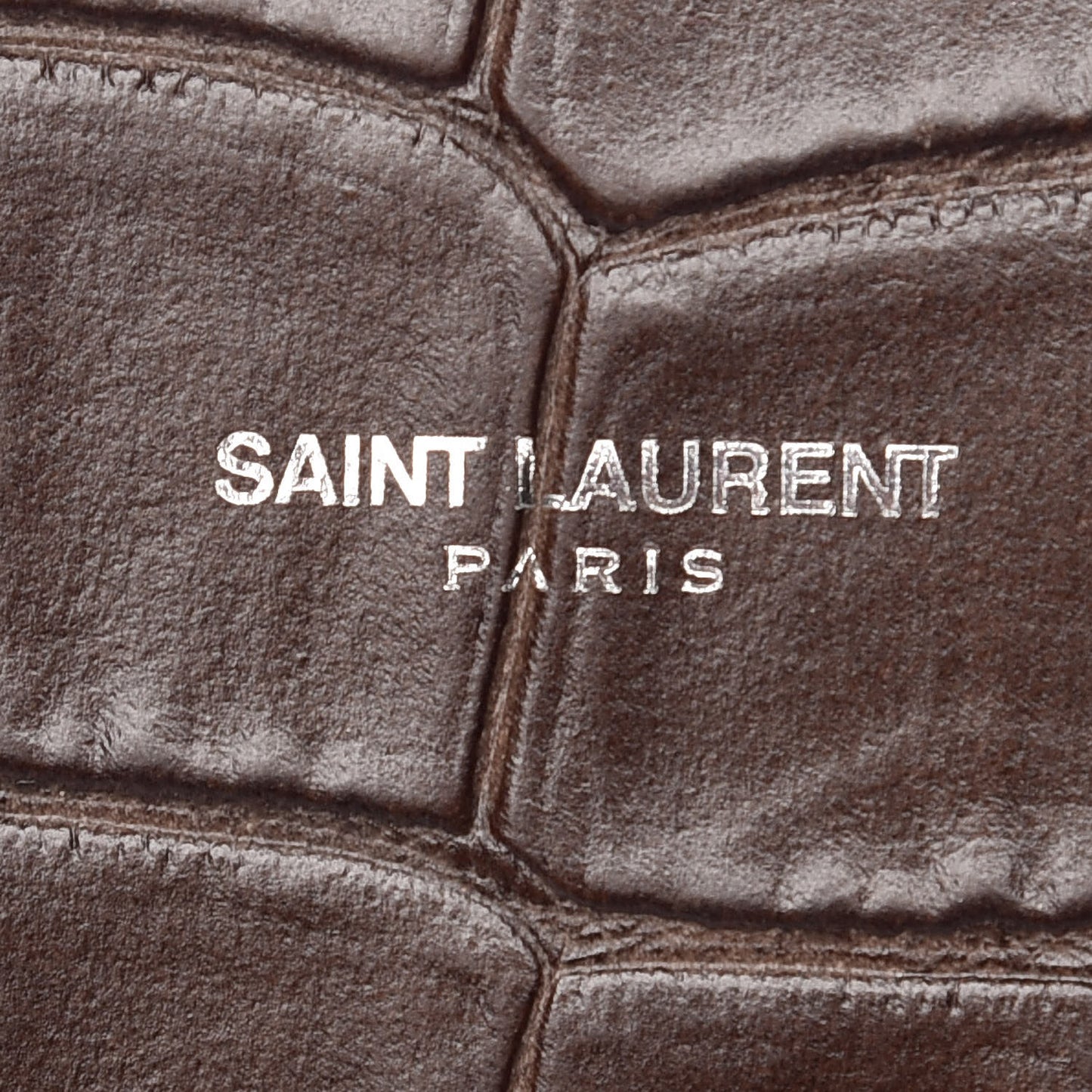 Calfskin Crocodile Embossed Small Sac de Jour Brown