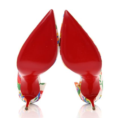 Christian Louboutin Satin Iriza 100 Crepe Floral Pumps 39 Multicolor 5 of 8
