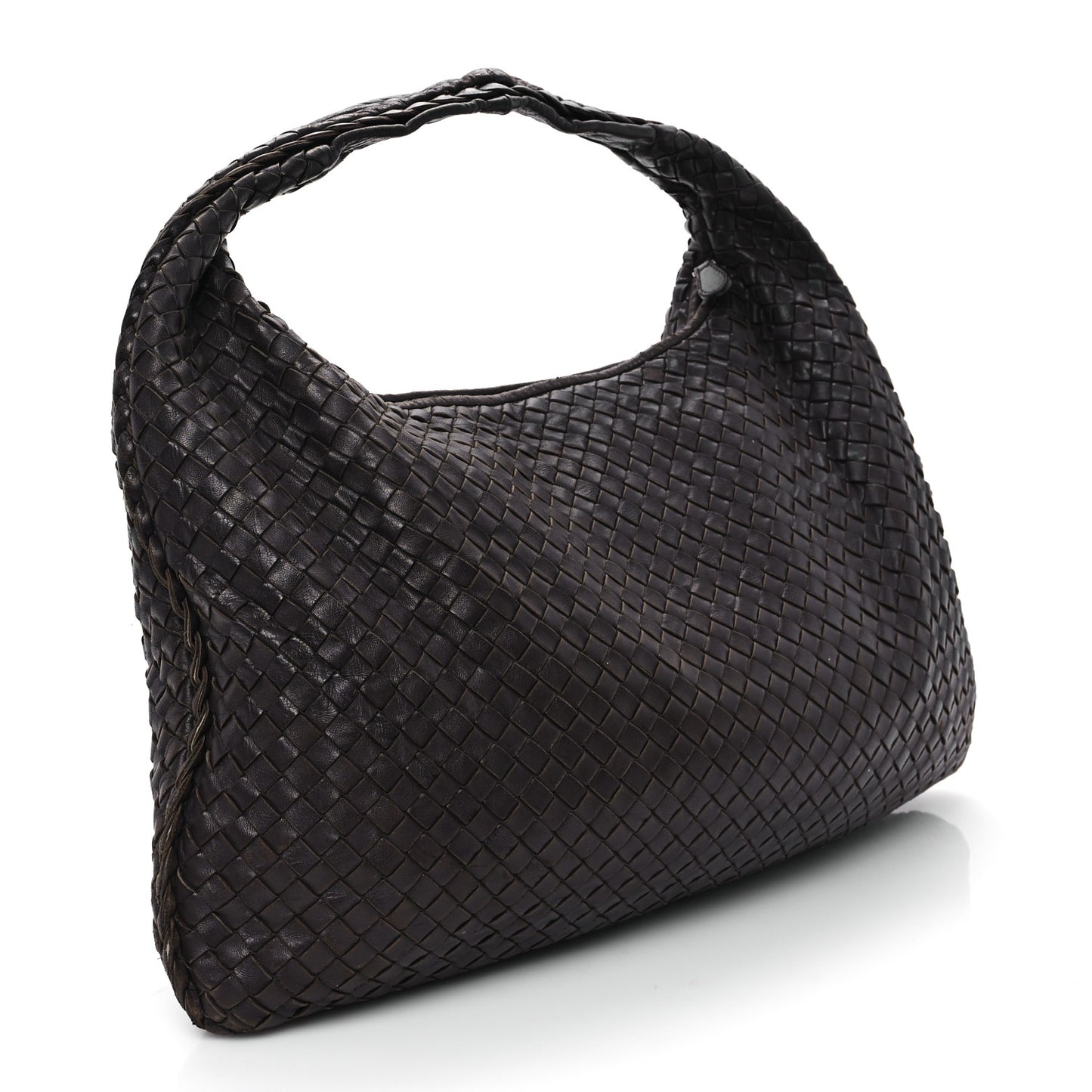 Nappa Intrecciato Large Veneta Hobo Ebano