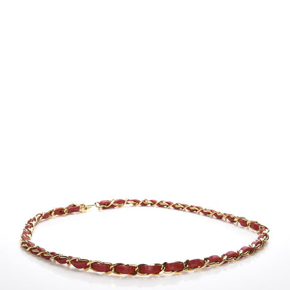 Chanel Lambskin CC Chain Belt Red Gold 3 of 7
