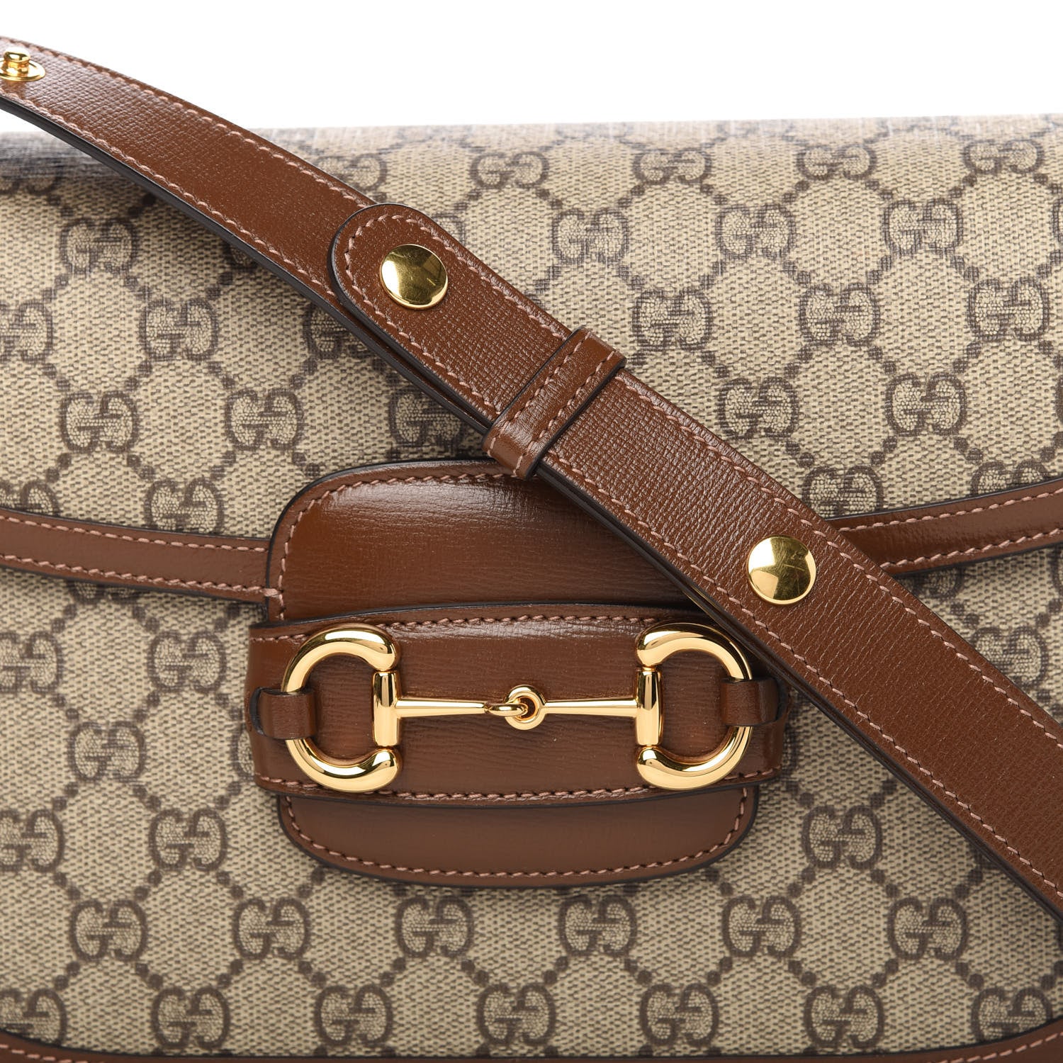 Gucci GG Supreme Monogram Horsebit 1955 Shoulder Bag Beige Brown Sugar 10 of 10