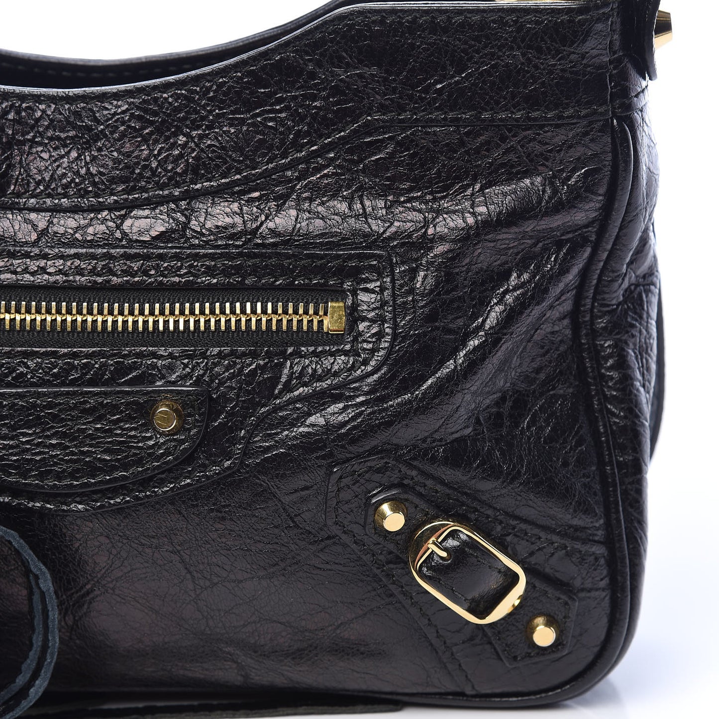 Agneau Classic Gold Hardware Hip Black