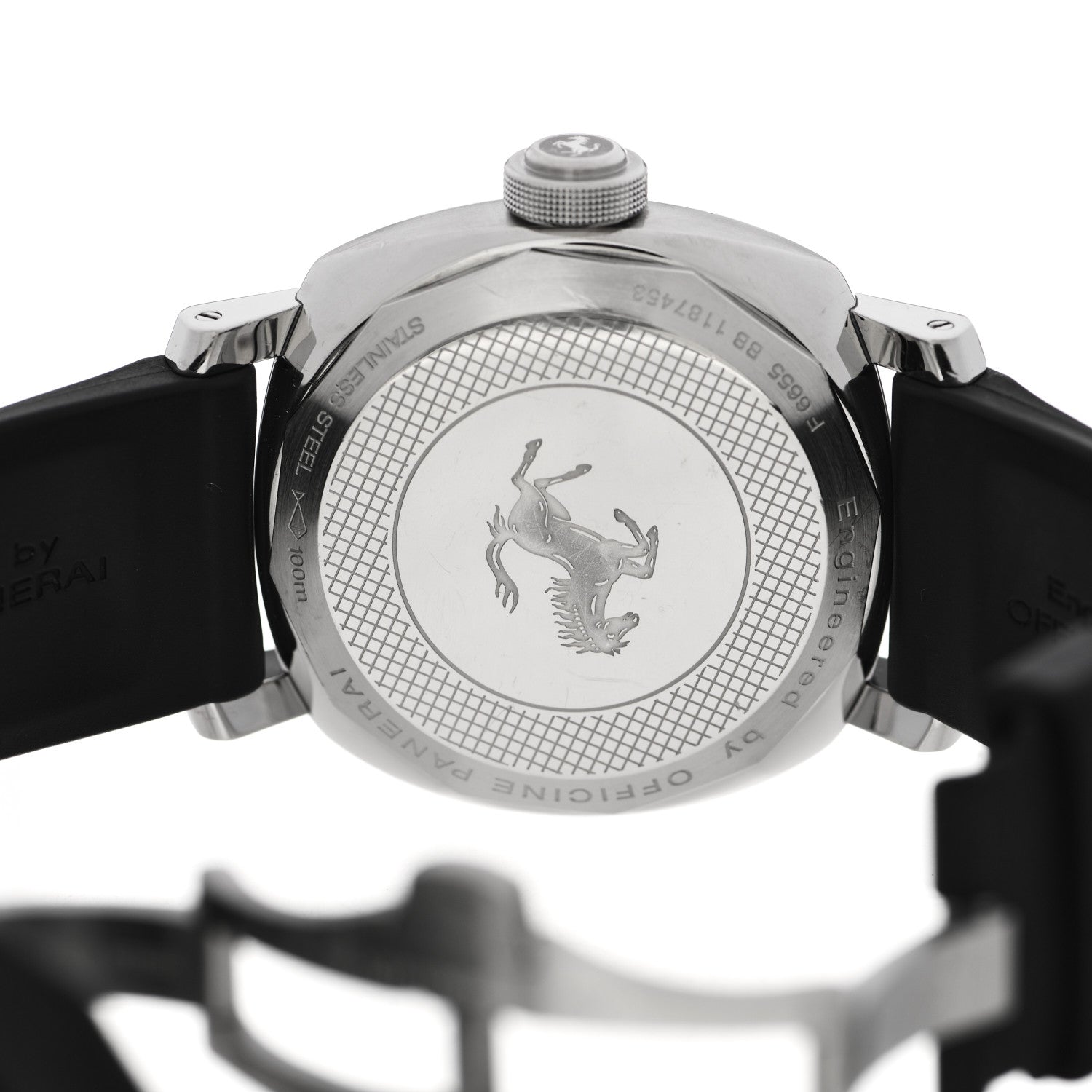 Panerai Stainless Steel Rubber 45mm Ferrari GMT Automatic Watch Black FER00009 4 of 6