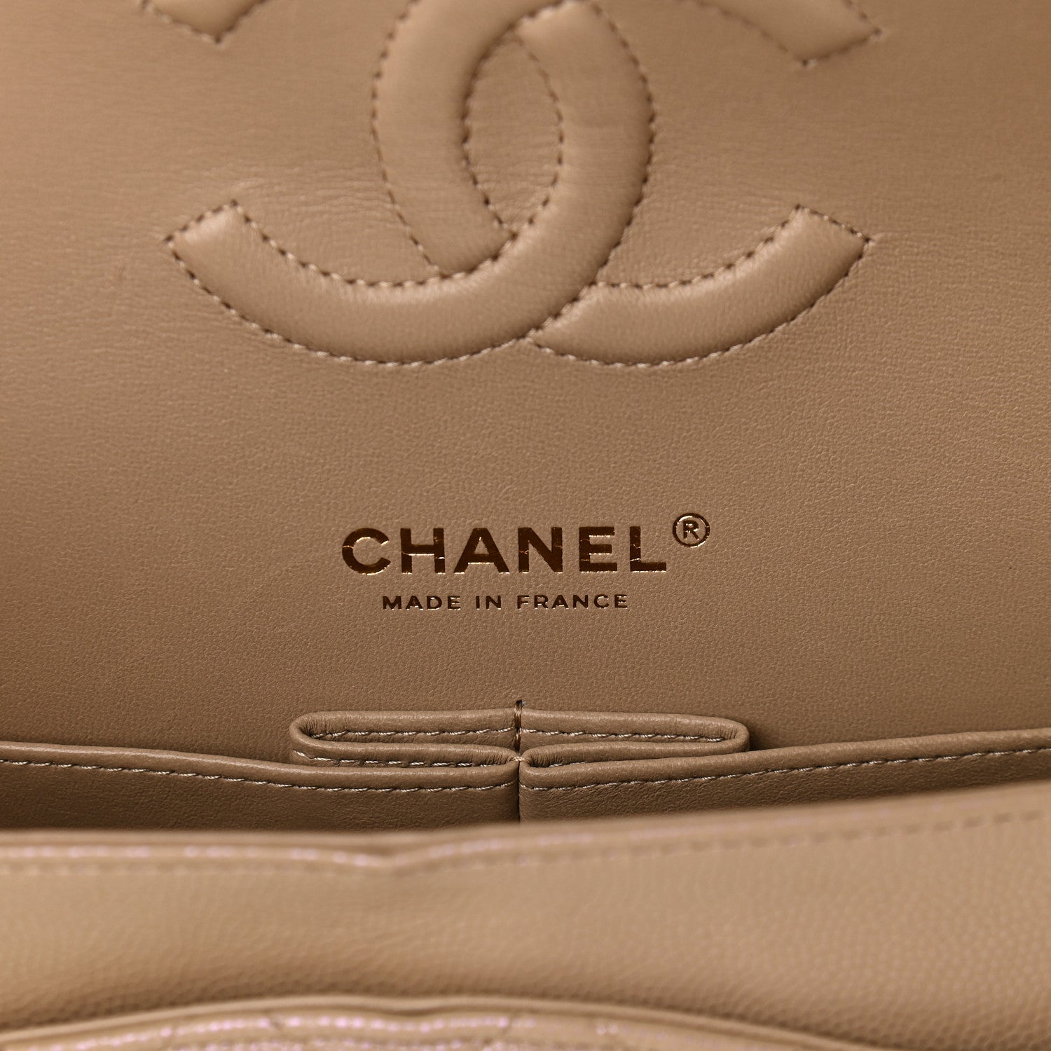 Chanel Iridescent Caviar Quilted Medium Double Flap Dark Beige 5 of 8