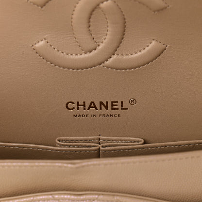 Chanel Iridescent Caviar Quilted Medium Double Flap Dark Beige 5 of 8