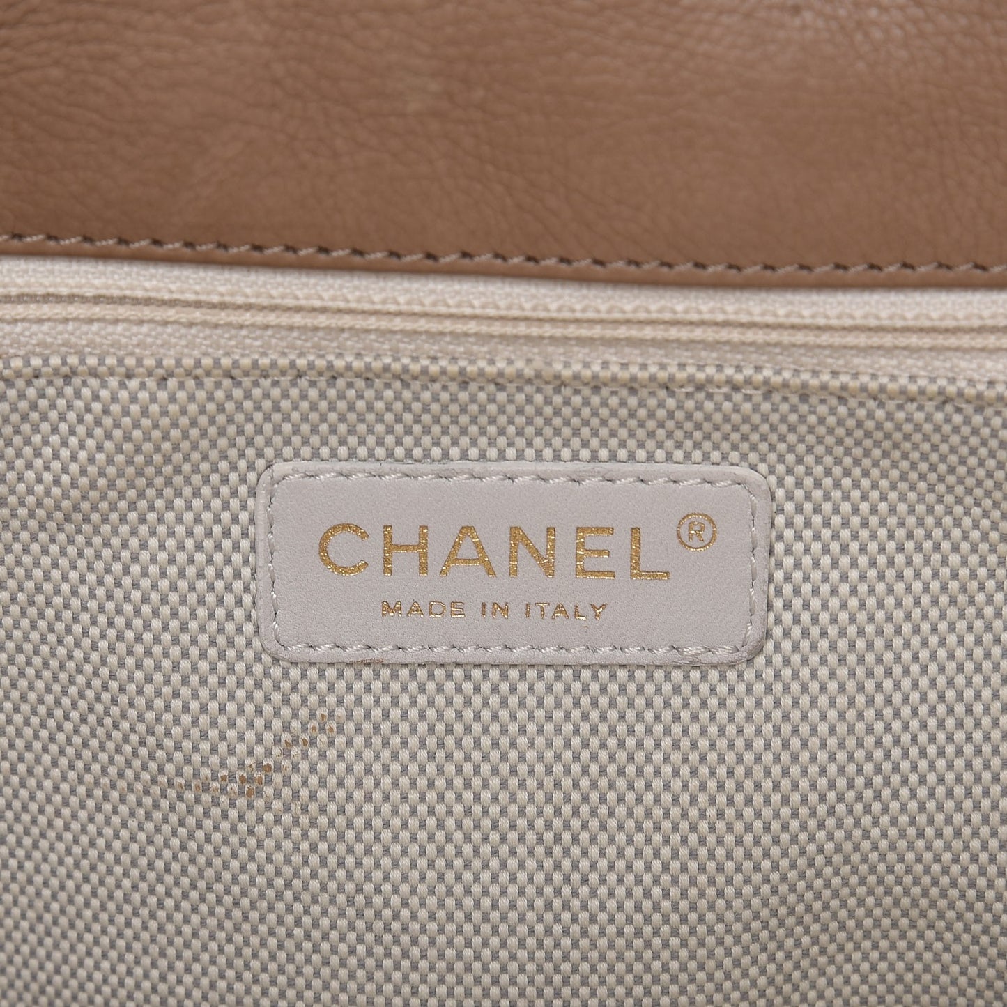 Calfskin Quilted Retro Chain Accordion Flap Beige