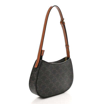 Celine Triomphe Canvas Calfskin Medium Tilly Triomphe Shoulder Bag Tan 3 of 9