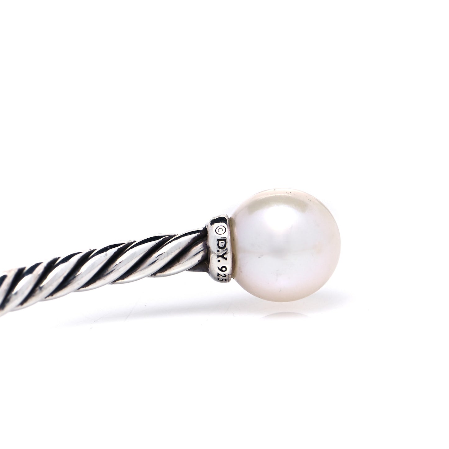 Sterling Silver Diamond Pearl 9mm Solari Bracelet