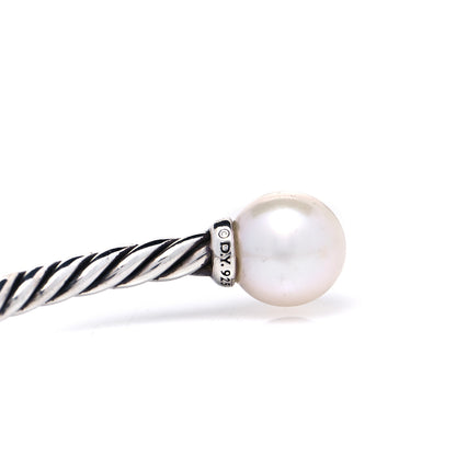 David Yurman Sterling Silver Diamond Pearl 9mm Solari Bracelet 4 of 6