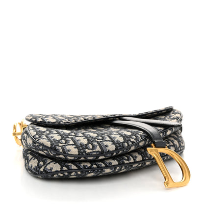 Christian Dior Oblique Saddle Bag Blue 4 of 12