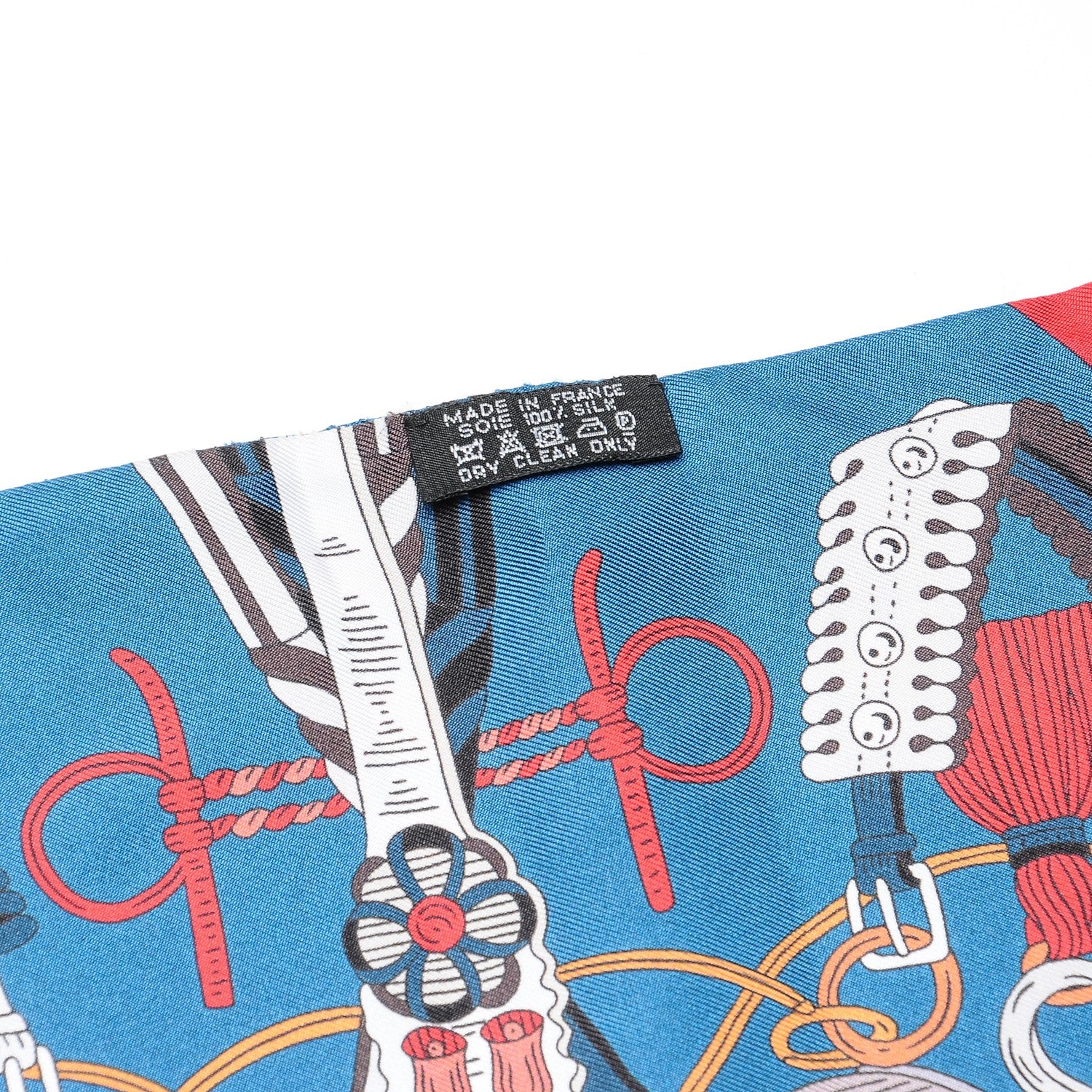 Hermes Silk Bouquets Selliers Maxi Twilly Rouge Bleu Black 3 of 7