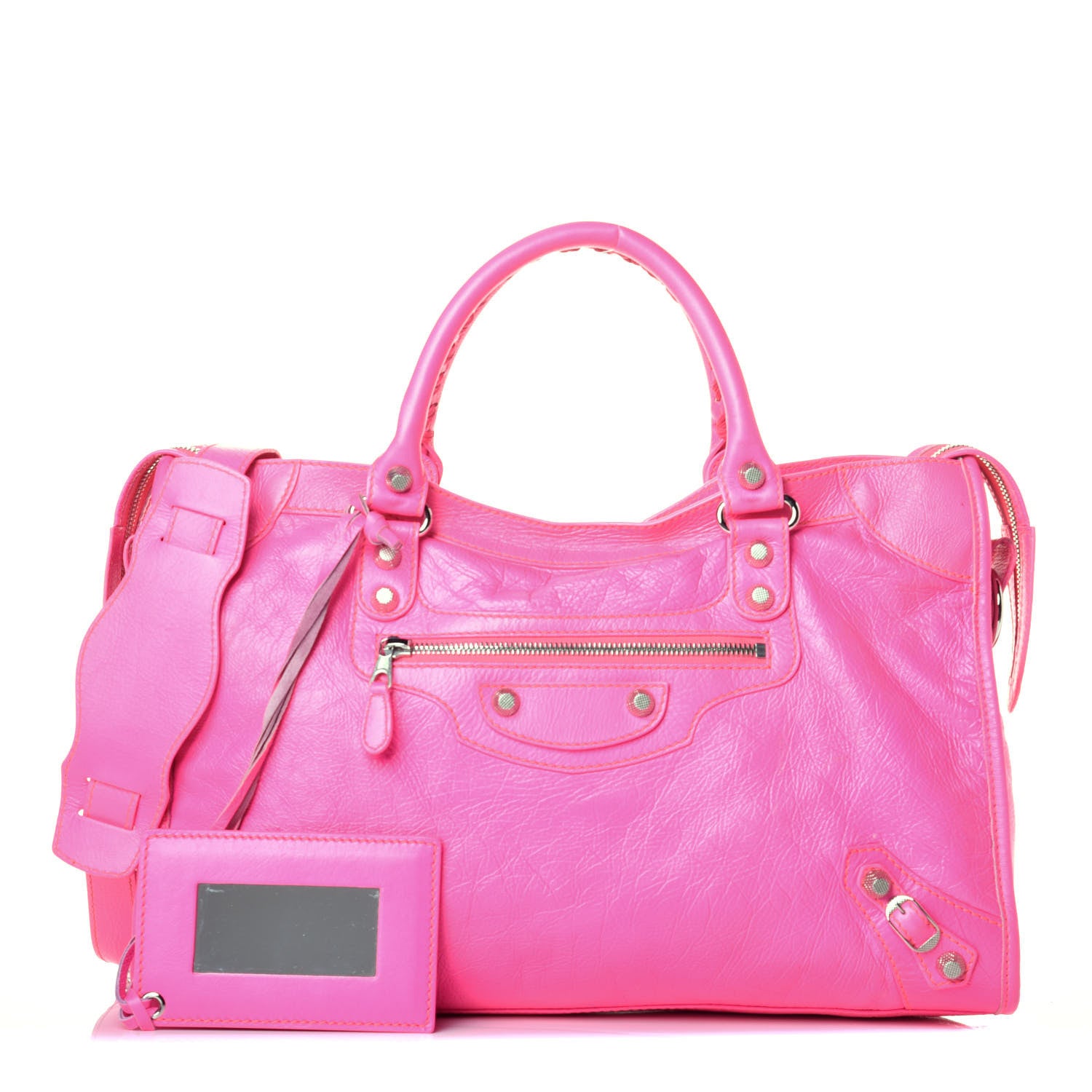 Balenciaga Agneau Giant 12 Silver Hardware City Rose Fluo 1 of 10