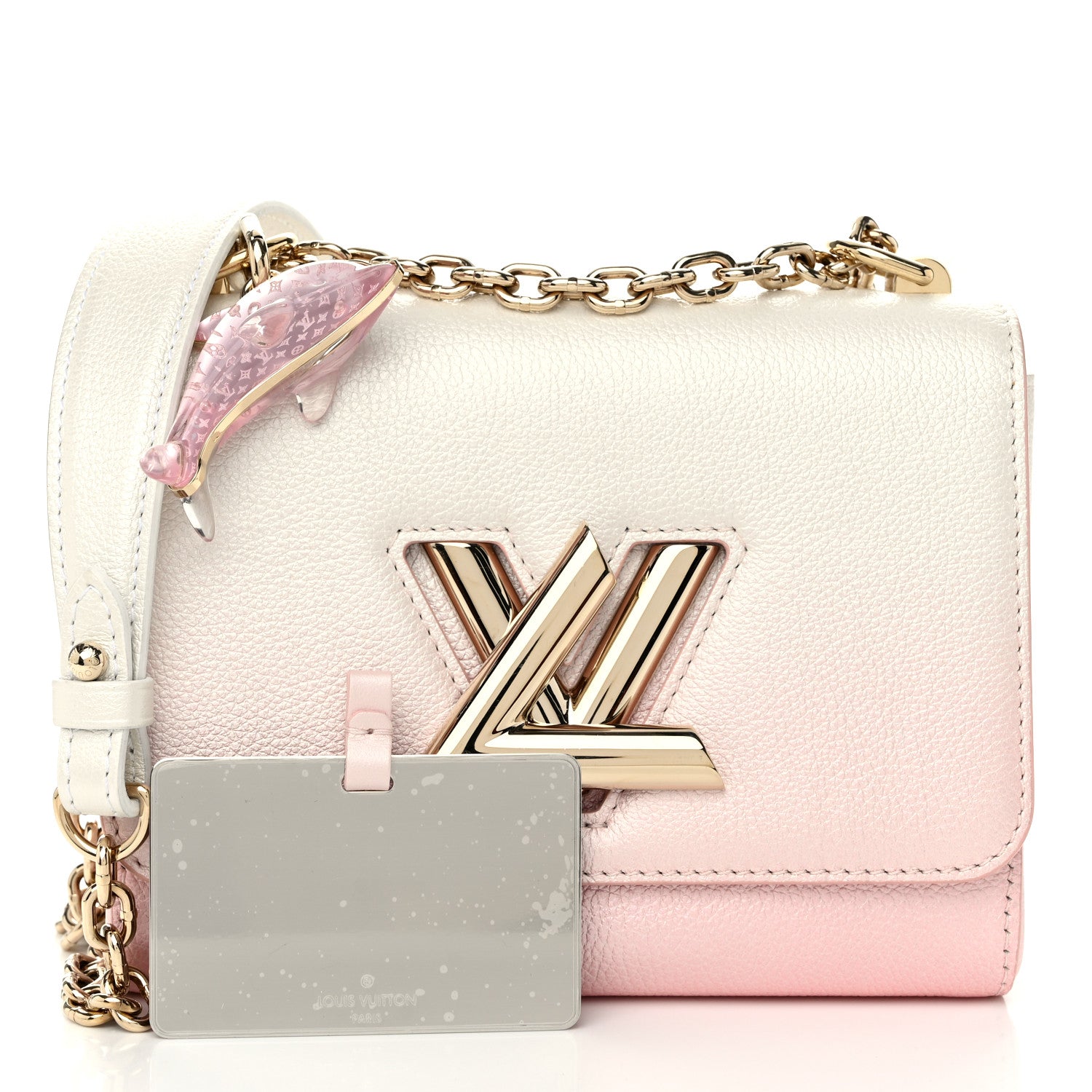 Louis Vuitton Calfskin Twist Chain Shoulder Bag PM Shaded Pink 3 of 11