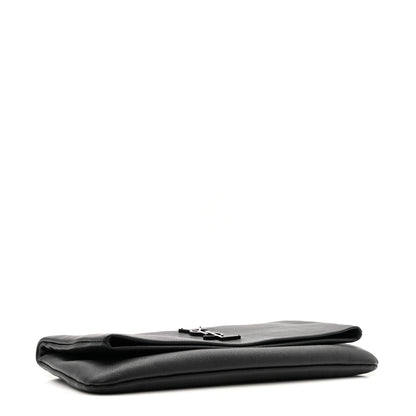 Saint Laurent Grain De Poudre West Hollywood Monogram Fold Over Clutch Black 4 of 9