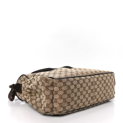 Gucci Monogram Natural Pigskin Large Diaper Bag Beige Ebony Cocoa Dark Chocolate 3 of 16