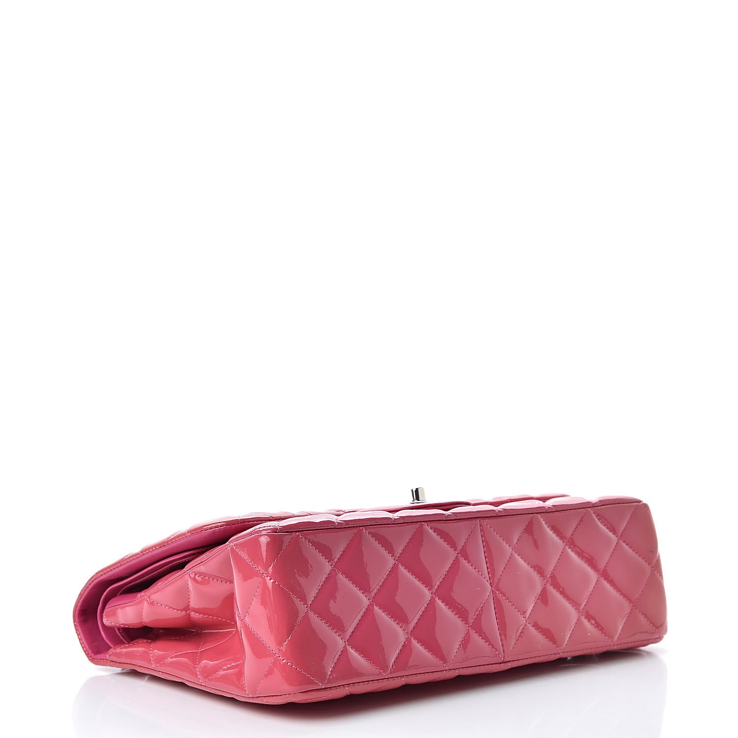 Chanel Patent Quilted Jumbo Double Flap Pink 4 of 16