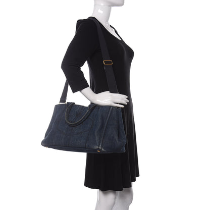Prada Denim Logo Tote Avio 2 of 14