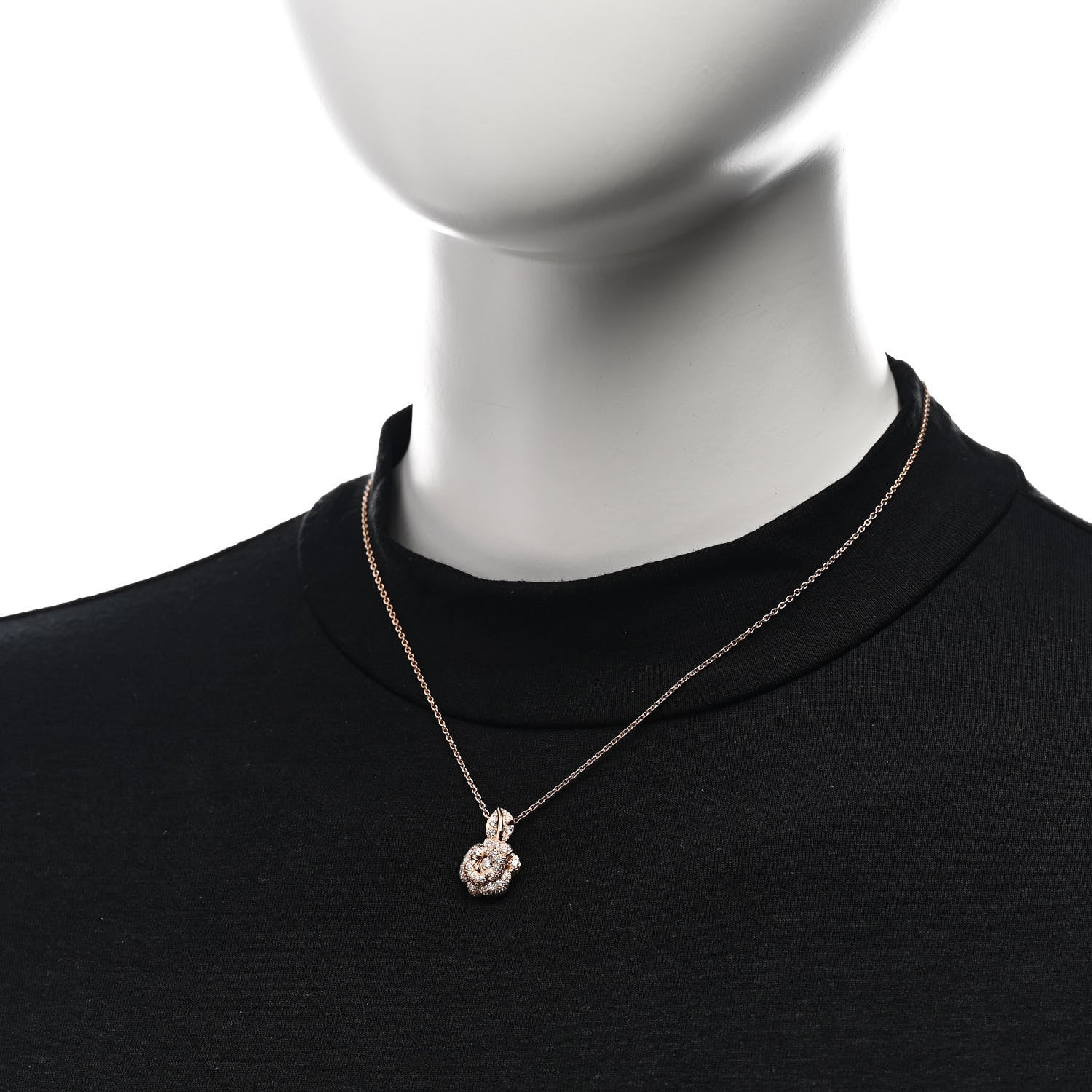 Christian Dior 18K Rose Gold Diamond Small Rose Dior Bagatelle Necklace 2 of 6