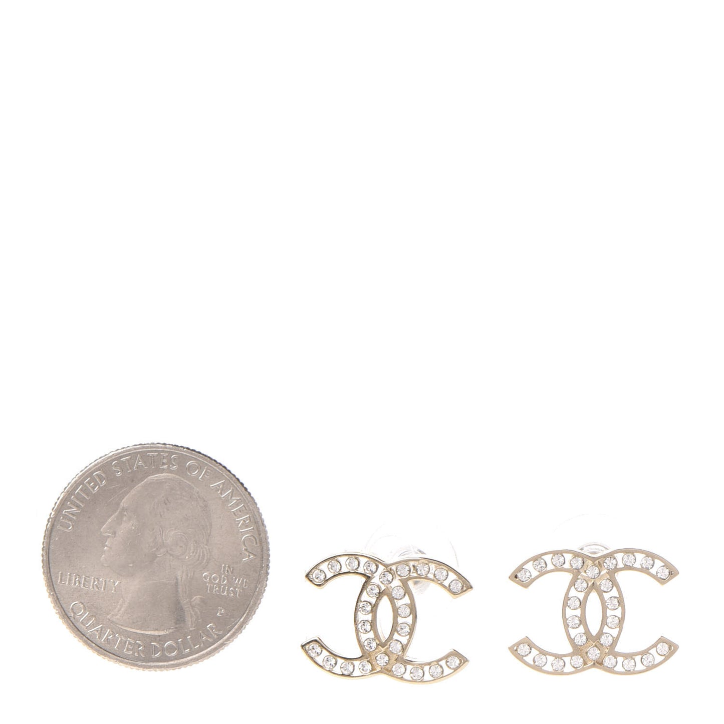 Crystal CC Large Earrings Gold