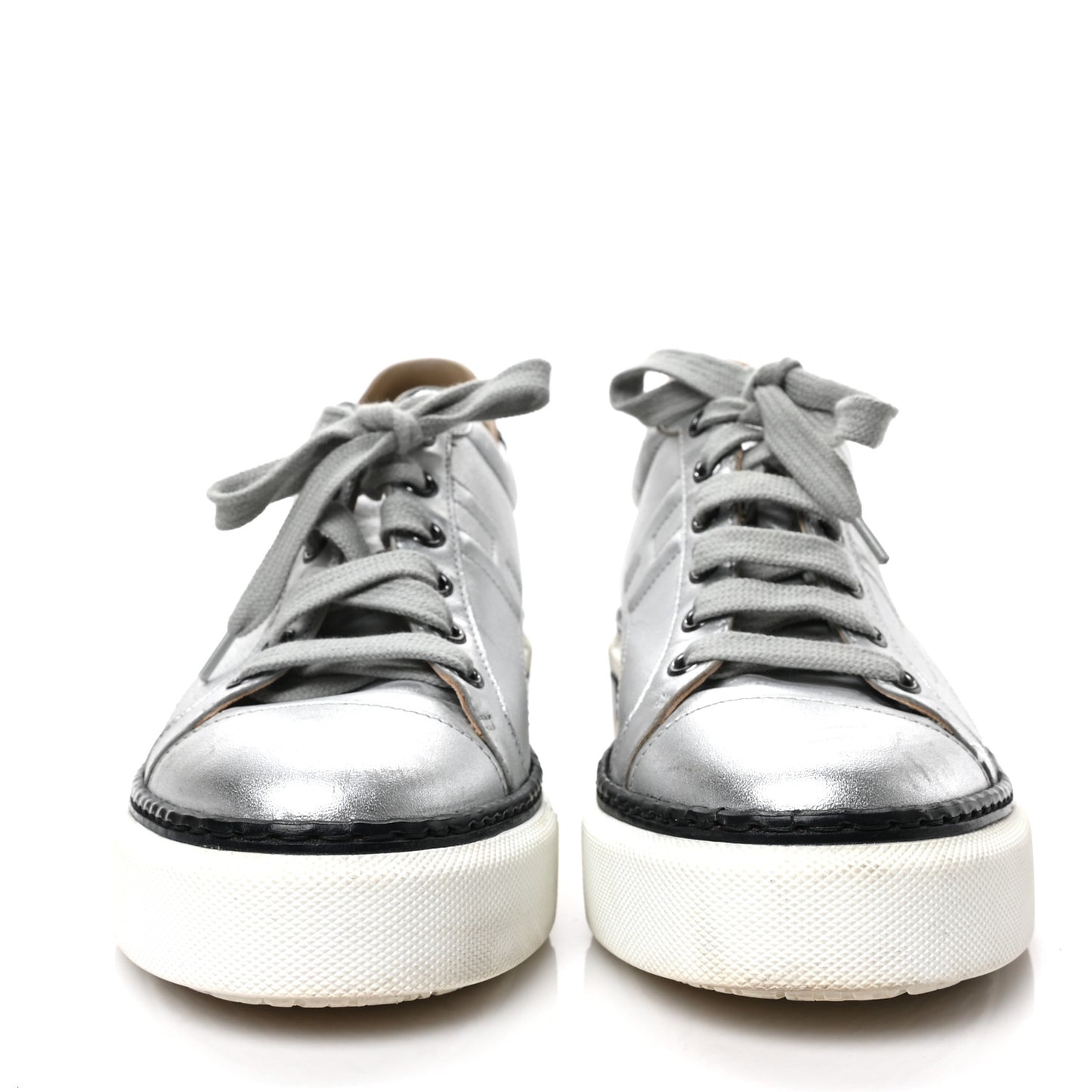 Metallic Womens Polo Sneakers 37 Argente Black