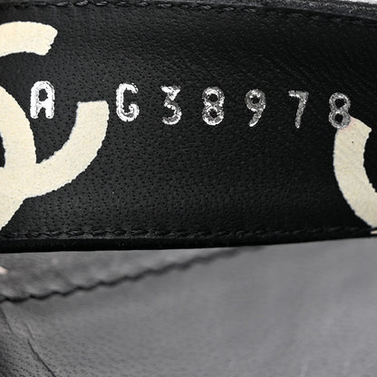 Chanel Printed Lambskin Coco Beach Thong Sandals 41 Black White 8 of 14