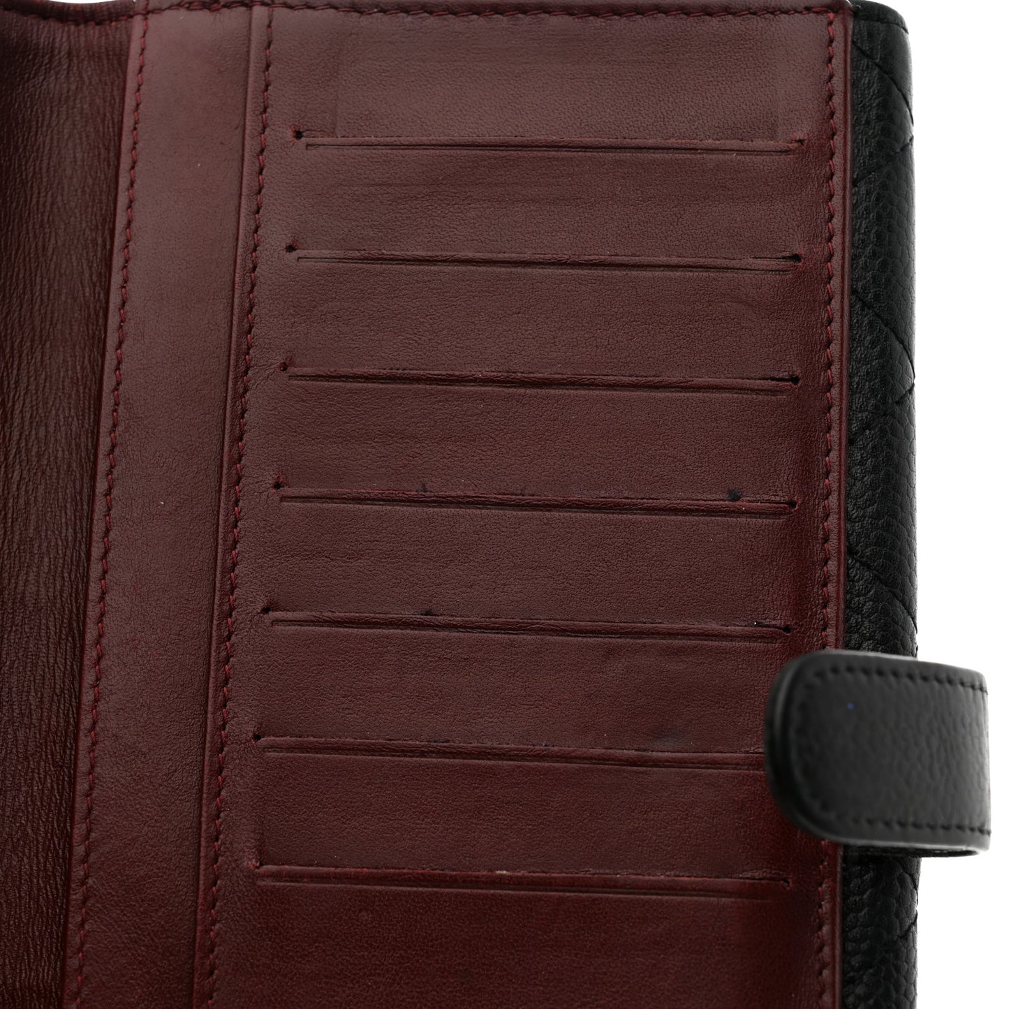 Caviar Quilted CC Long Double Wallet Black