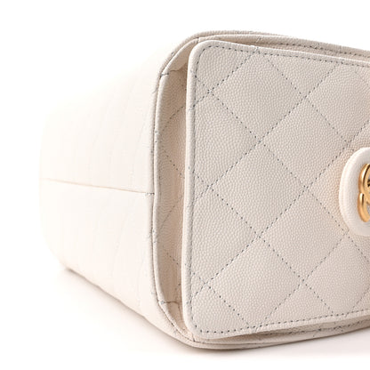 Chanel Caviar Quilted Small Chanel 25 Handbag White 10 of 11
