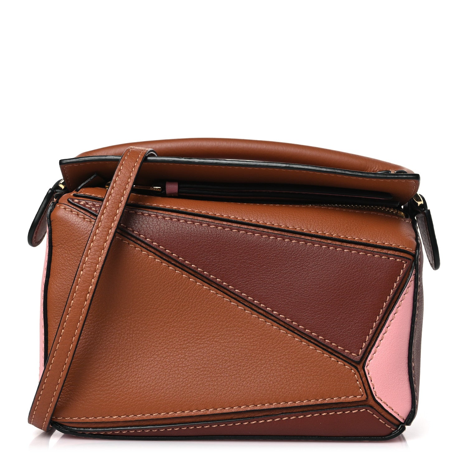 Loewe Calfskin Mini Puzzle Bag Tan Medium Pink 1 of 8