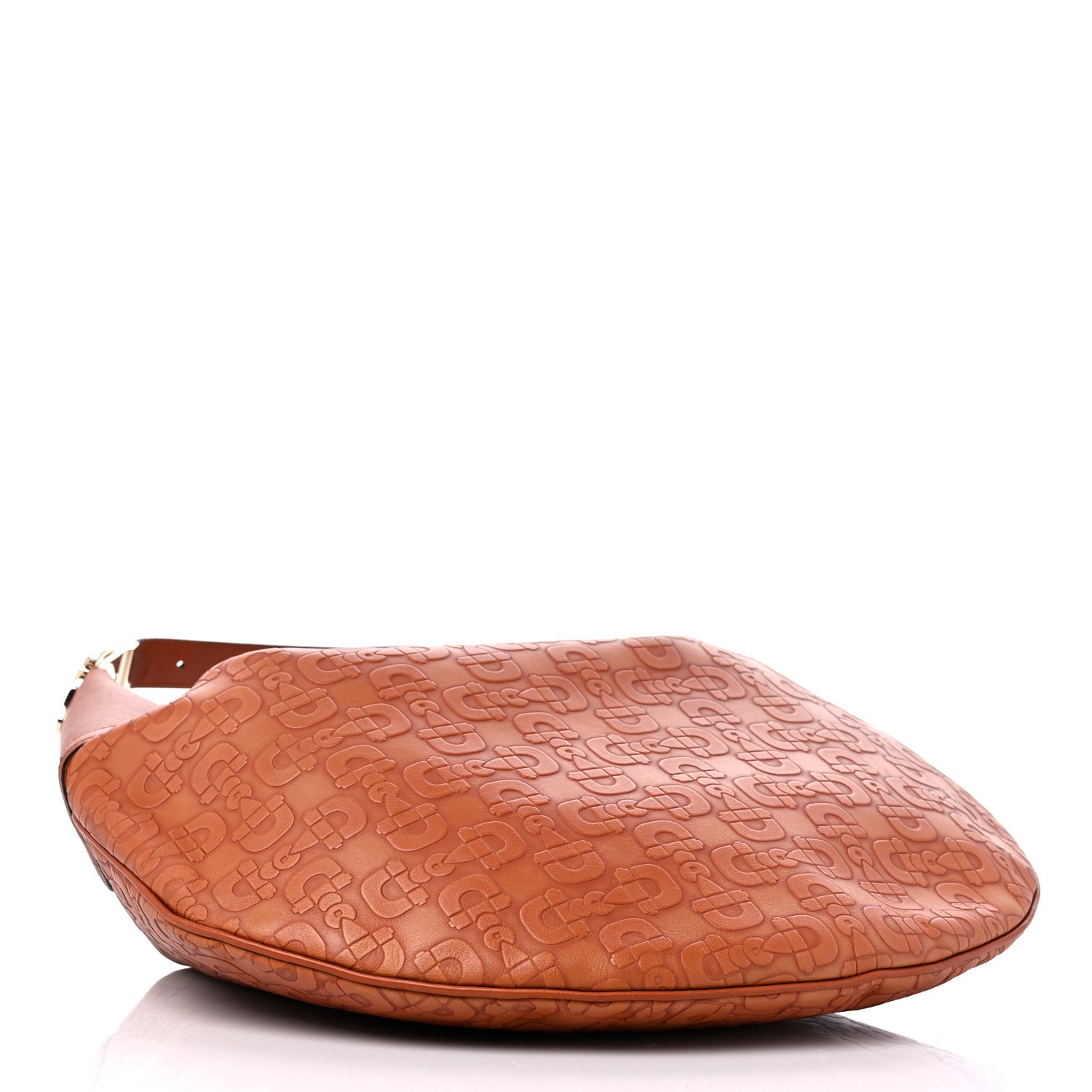 Gucci Calfskin Horsebit Embossed Glam Hobo Tan 4 of 14