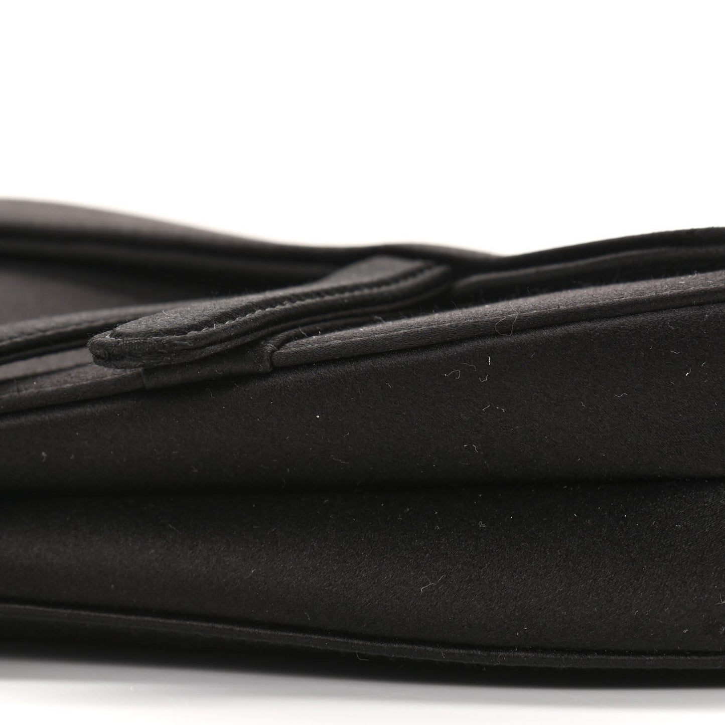 Satin Crystal Mini Saddle Bag Black
