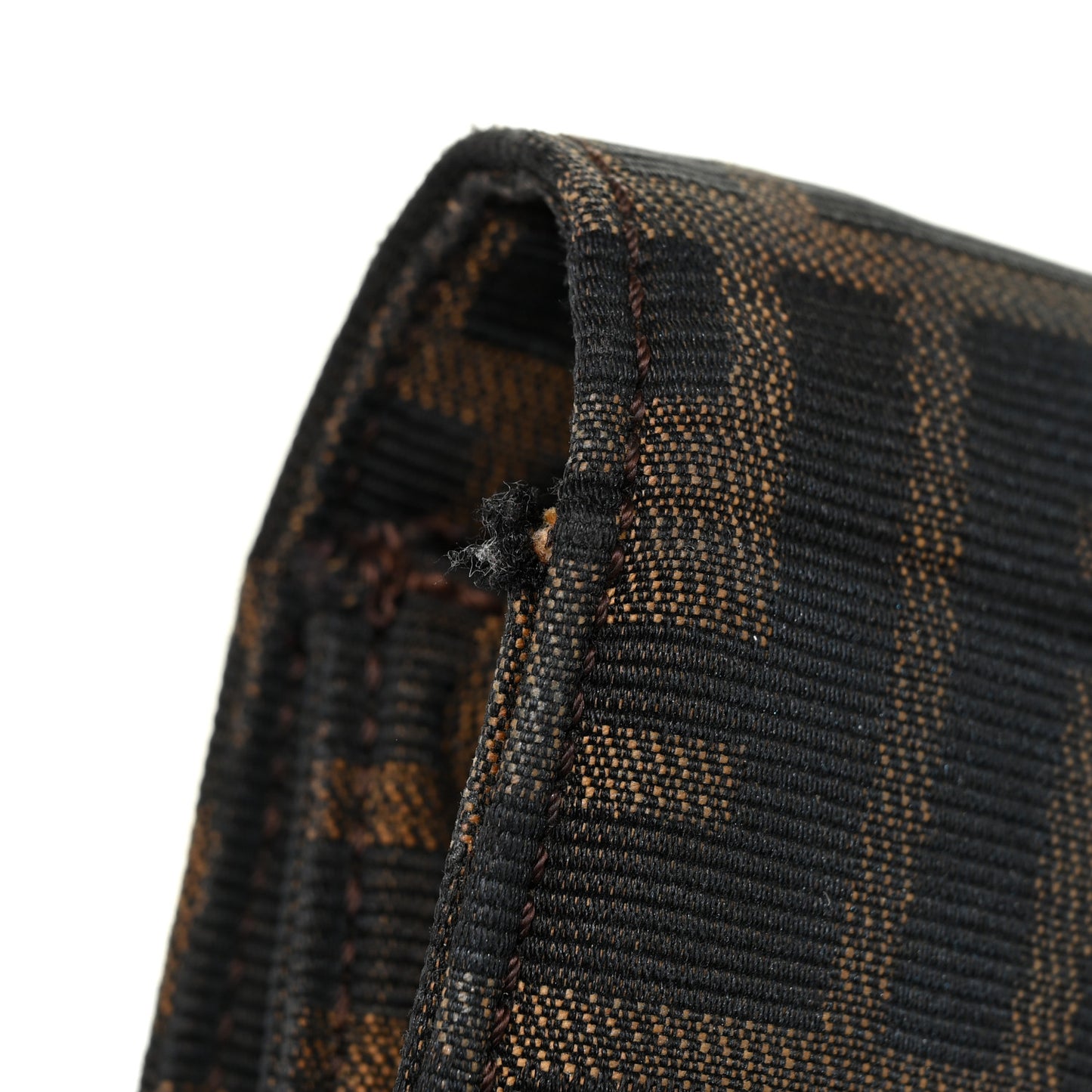 Zucca Calfskin Flap Clutch Tobacco Black