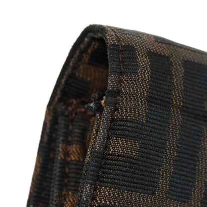 Fendi Zucca Calfskin Flap Clutch Tobacco Black 16 of 22